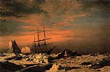 Famous Bay Paintings - The 'Panther' Among the Icebergs in Melville Bay